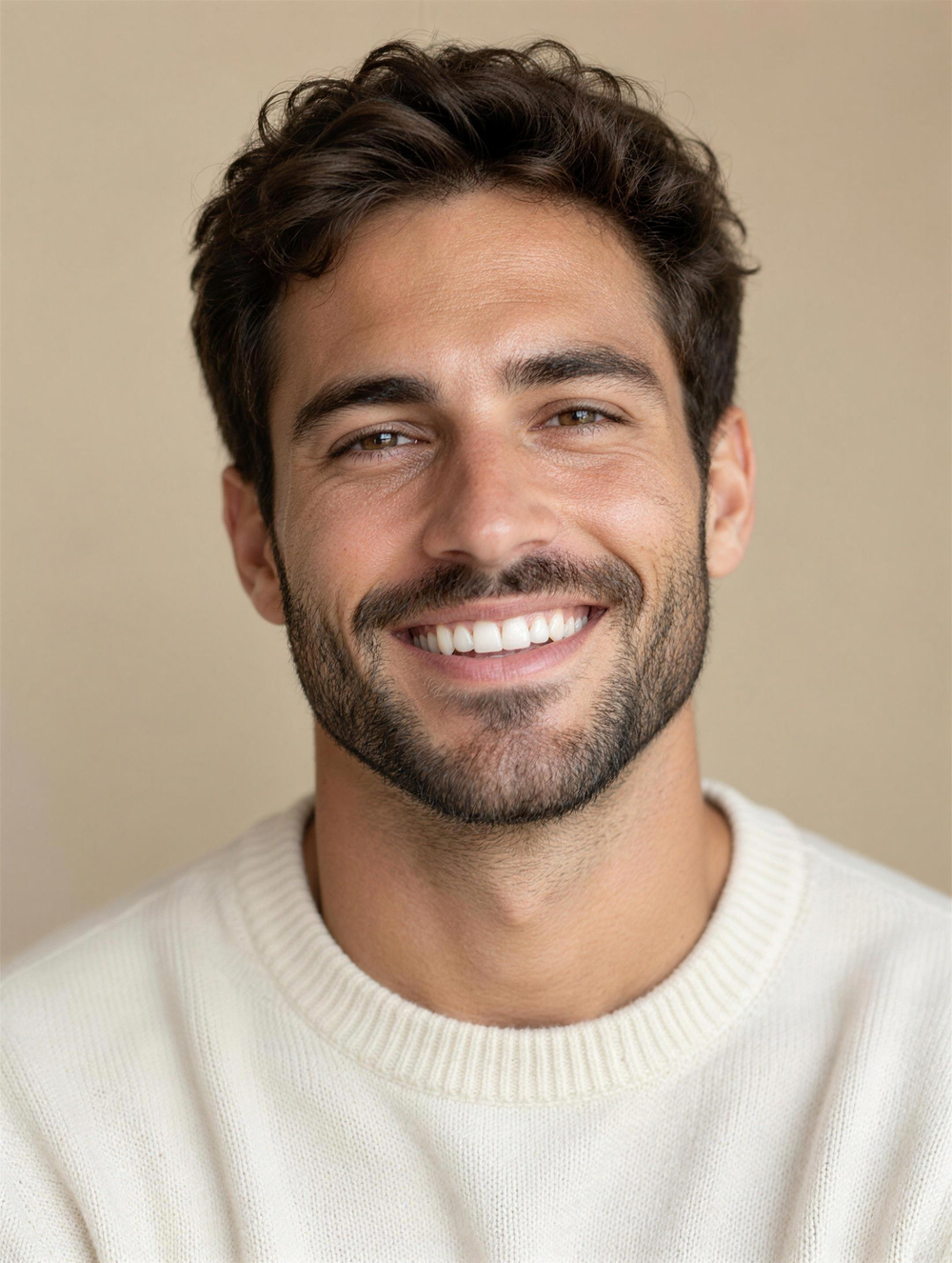 Homme au sourire naturel