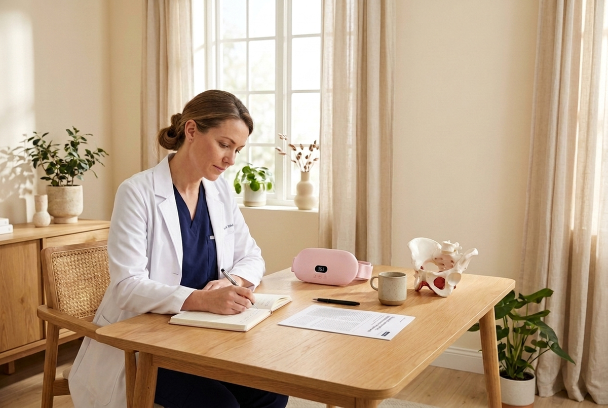 Médecin et ceinture chauffante